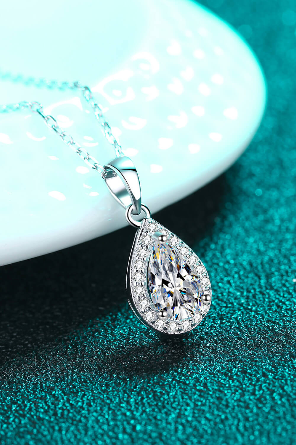 Stacey B's Moissanite Teardrop Pendant Necklace