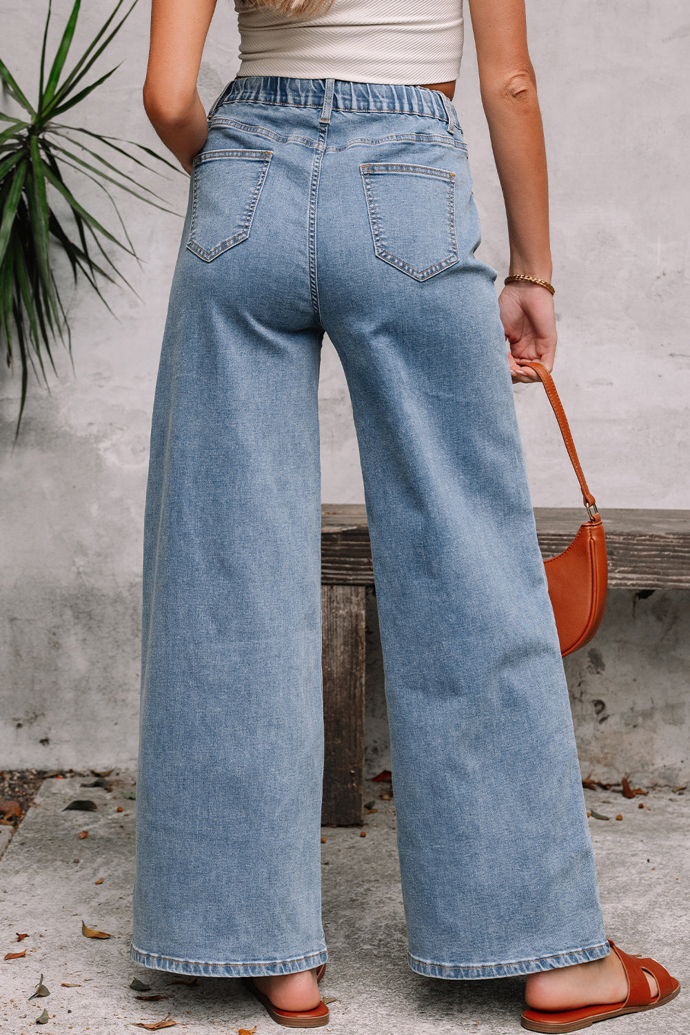 Stacey B's Dusk Blue Medium Wash Super Wide Leg Denim Pants