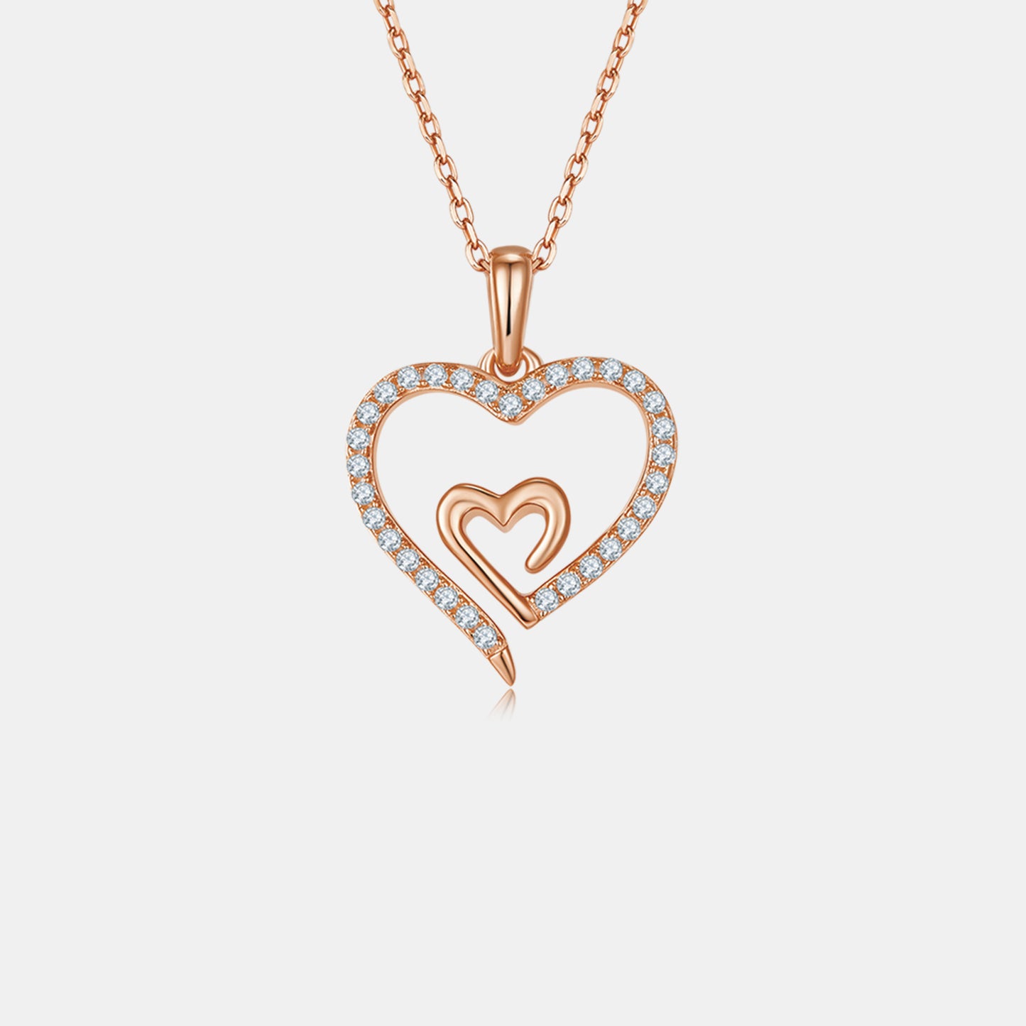 Stacey B's Moissanite 925 Sterling Silver Heart Pendant Necklace