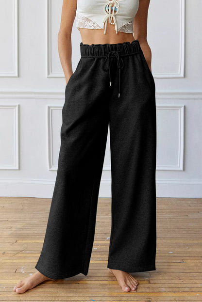 Stacey B's Black Elastic High Waist Drawstring Sweatpants