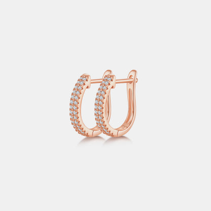 Stacey B's Moissanite 925 Sterling Silver Huggie Earrings