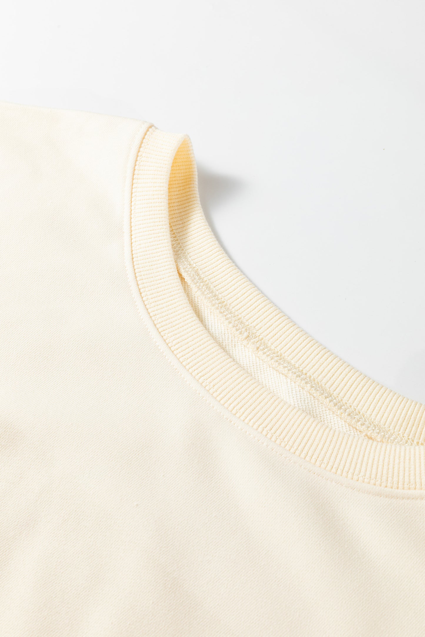 Stacey B's Beige Plus Size Raw Seam Detail Floral Bow Patched Baggy Pullover