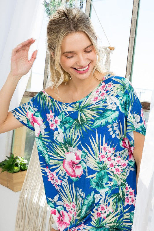 Stacey B's Tropical Oneshoulder Top