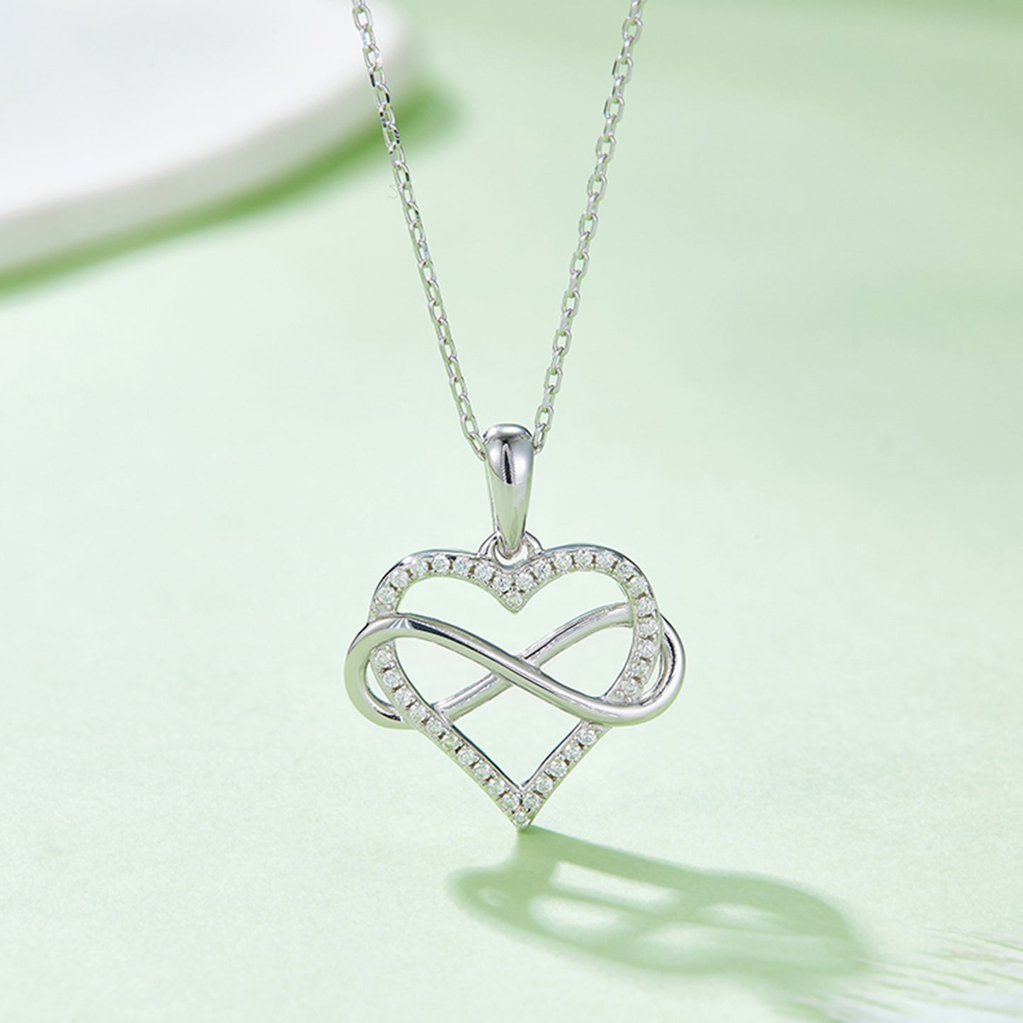 Stacey B's Moissanite 925 Sterling Silver Heart Shape Necklace