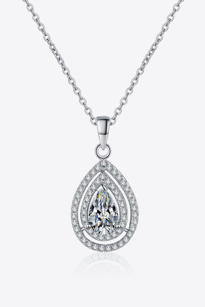 Stacey B's 1 Carat Moissanite Teardrop Pendant Necklace