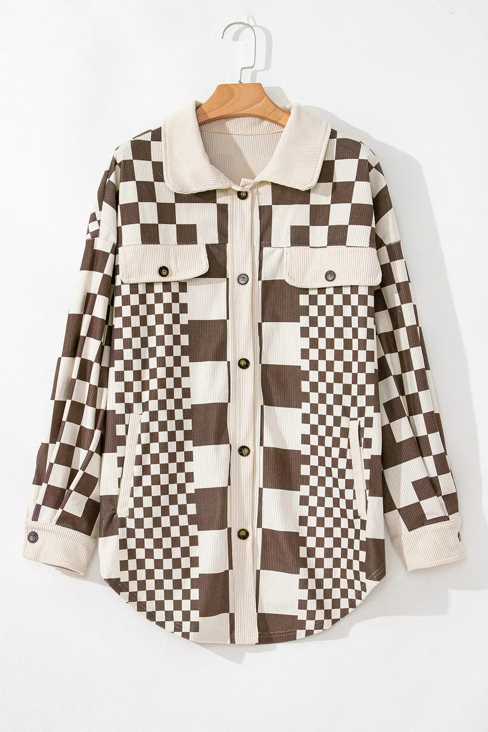 Stacey B's  Checkered Button Up Long Sleeve Jacket