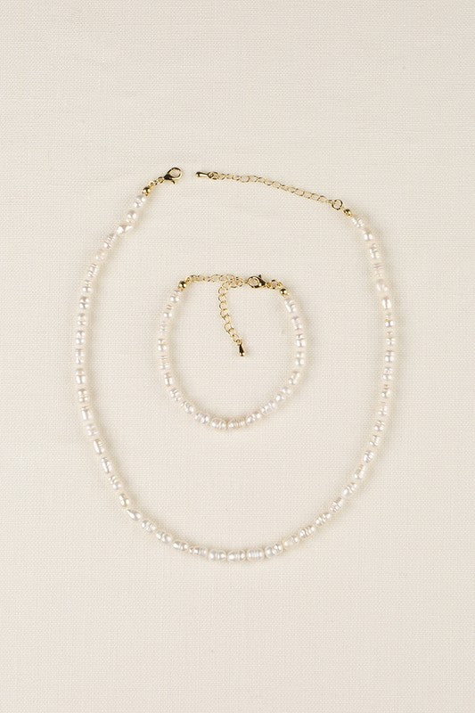 Stacey B's Small-sized natural pearl bracelet, necklace set