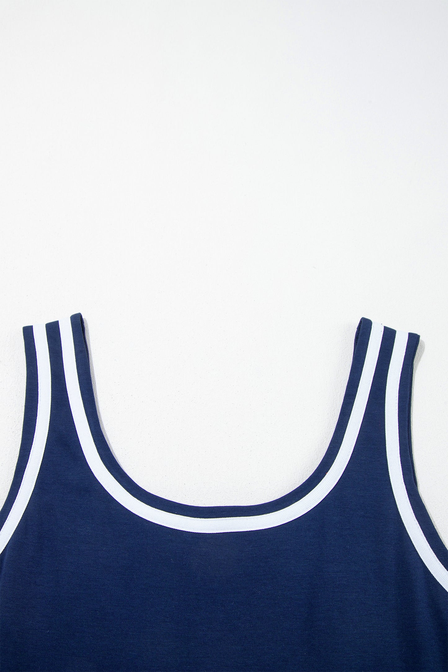 Stacey B's Dirty blue Contrast Trim U Neck Sleeveless Mini Dress