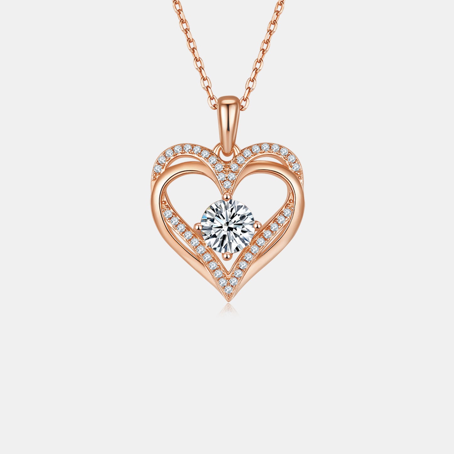 Stacey B's 1.2 Carat Moissanite 925 Sterling Silver Heart Necklace