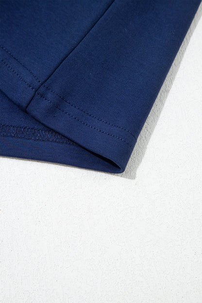 Stacey B's Dirty blue Contrast Trim U Neck Sleeveless Mini Dress