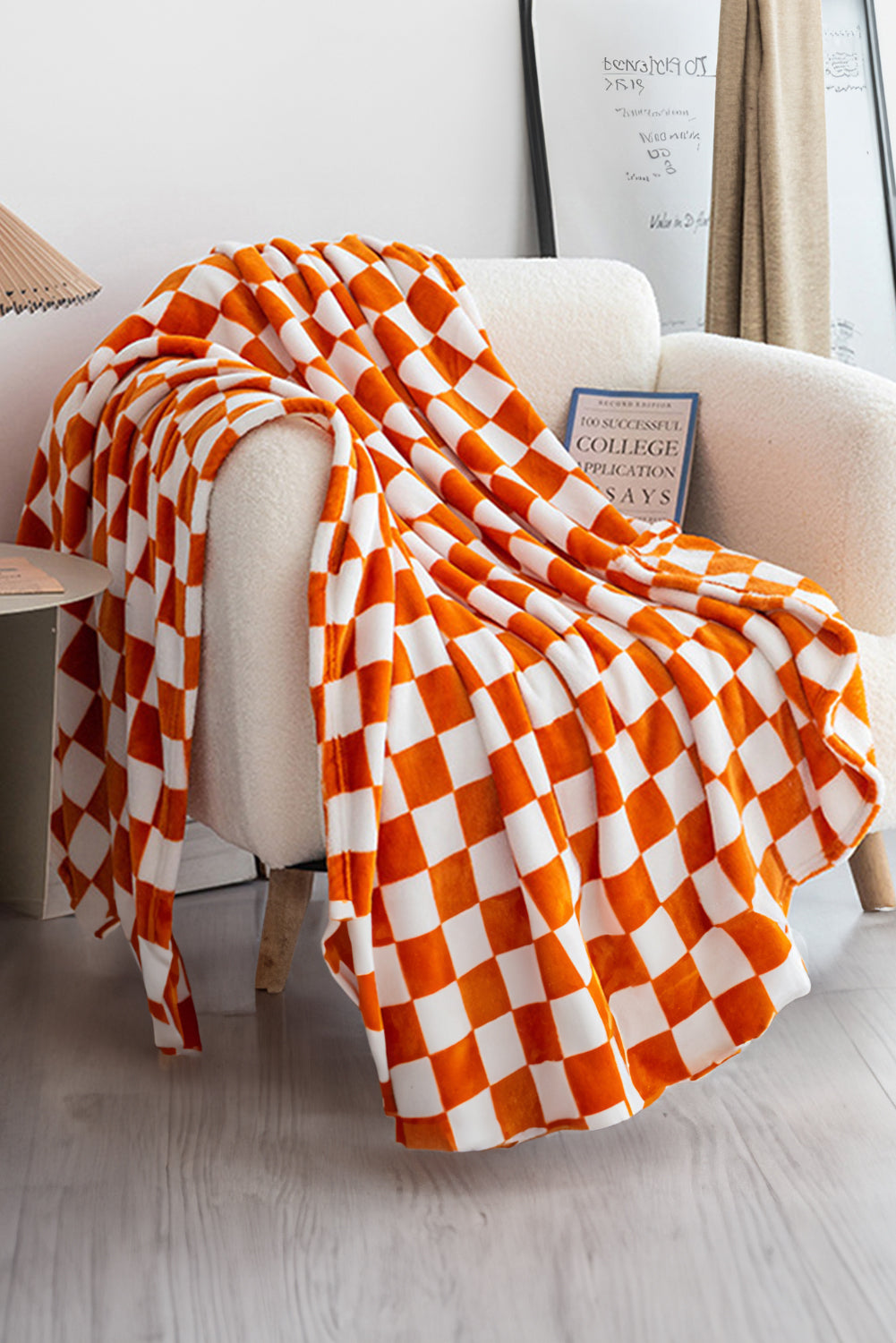 Stacey B's Black Checkerboard Printed Soft Throw Blanket