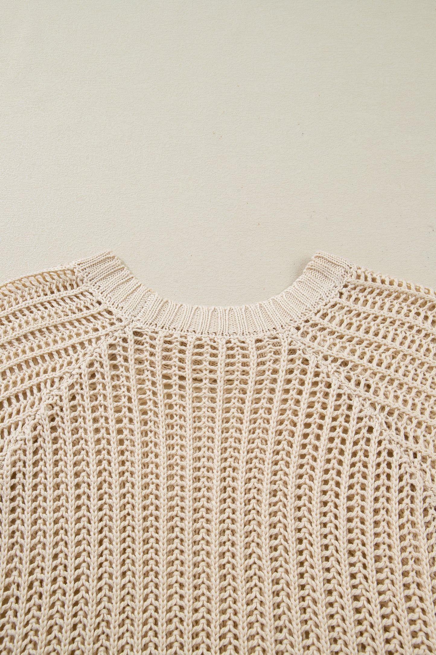 Stacey B's Apricot Plus Size Open Knit Bow Tie Short Sleeve Sweater