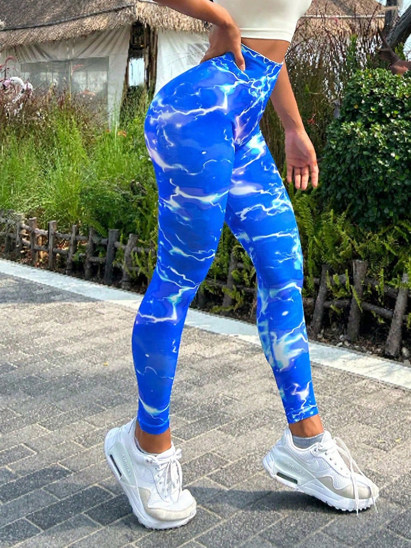 Stacey B's Tie-dye Slim Fit High Waistband Long Active Pants