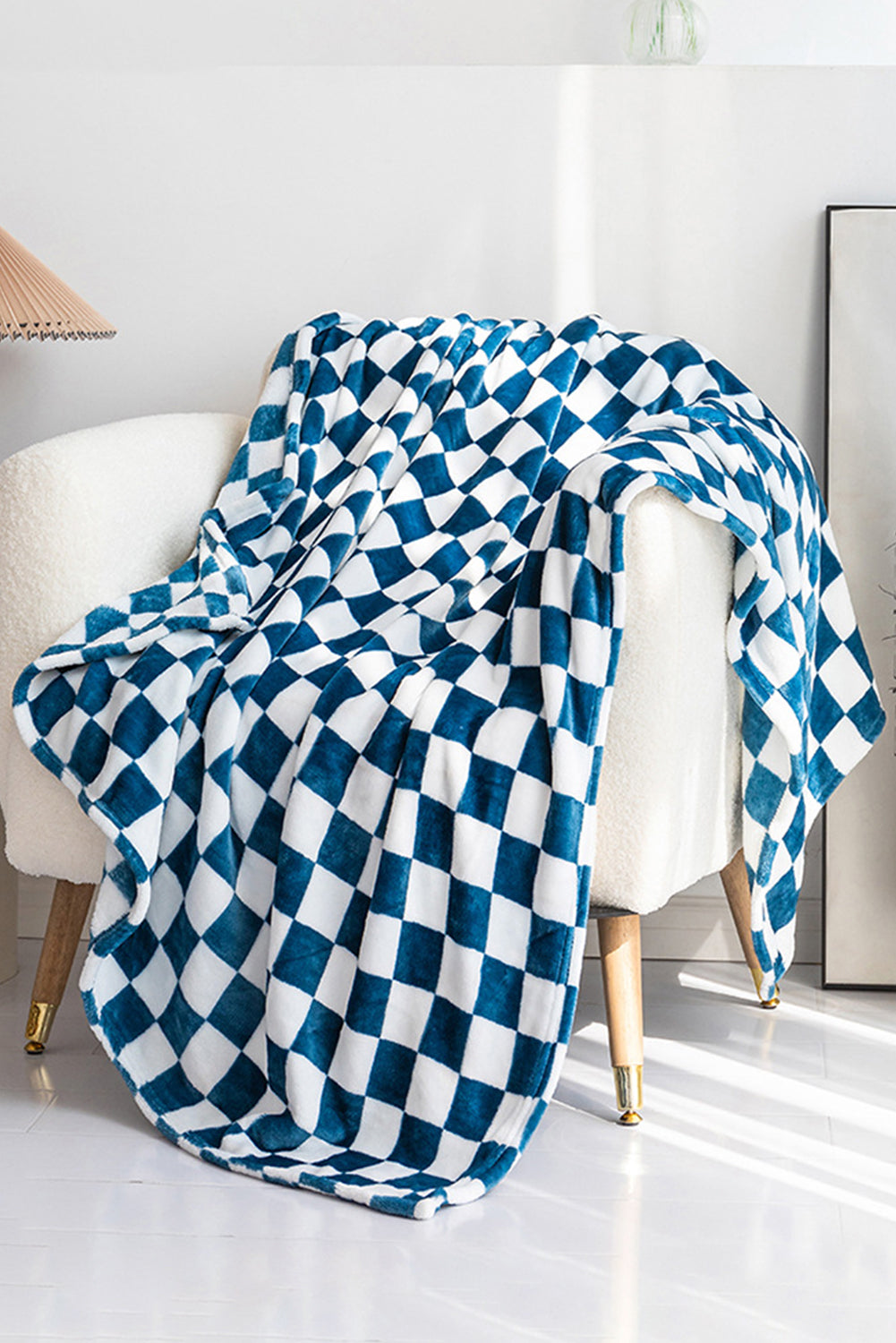 Stacey B's Black Checkerboard Printed Soft Throw Blanket