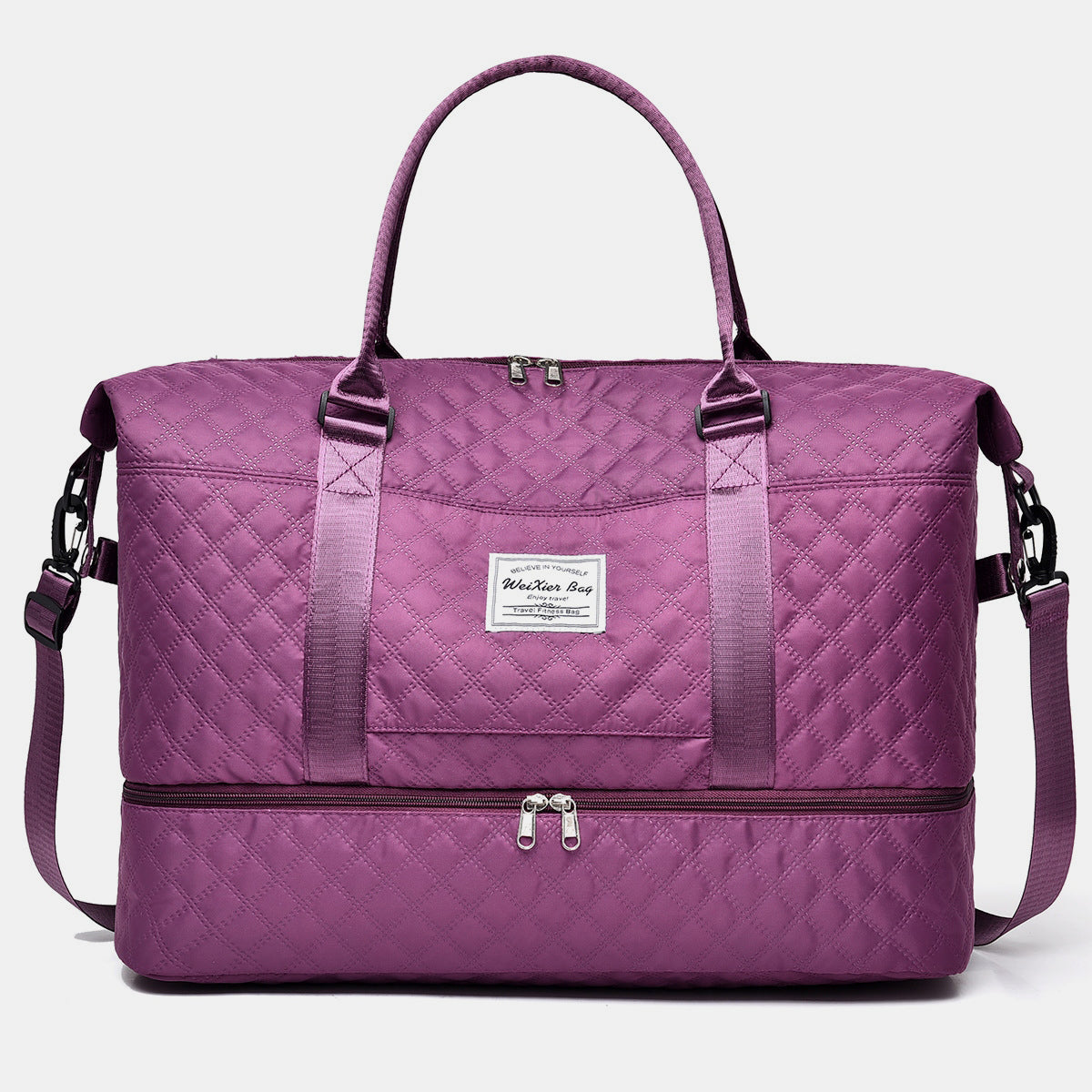 Stacey B's Diamond Grid Oxford Cloth Oversize Travel Bag