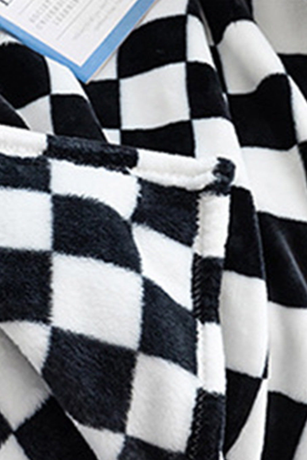 Stacey B's Black Checkerboard Printed Soft Throw Blanket