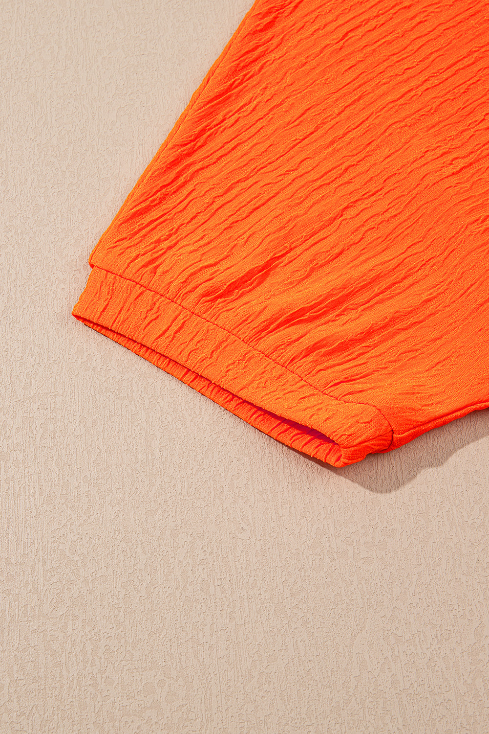 Stacey B's Orange Textured V Neck T Shirt and Shorts Set