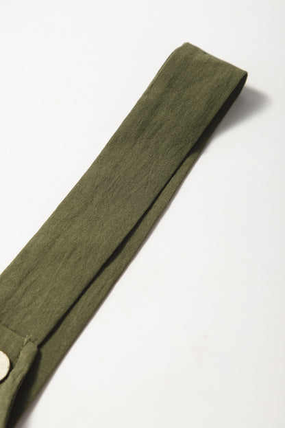 Stacey B's Jungle Green Solid Color Buttoned Straight Leg Overall