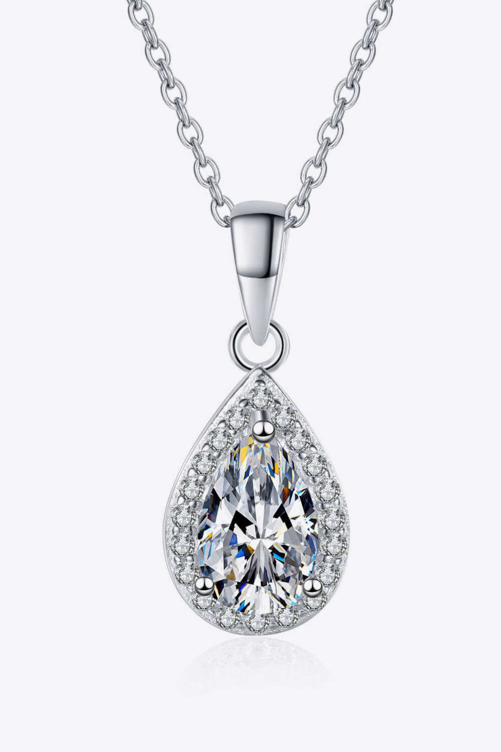 Stacey B's Moissanite Teardrop Pendant Necklace