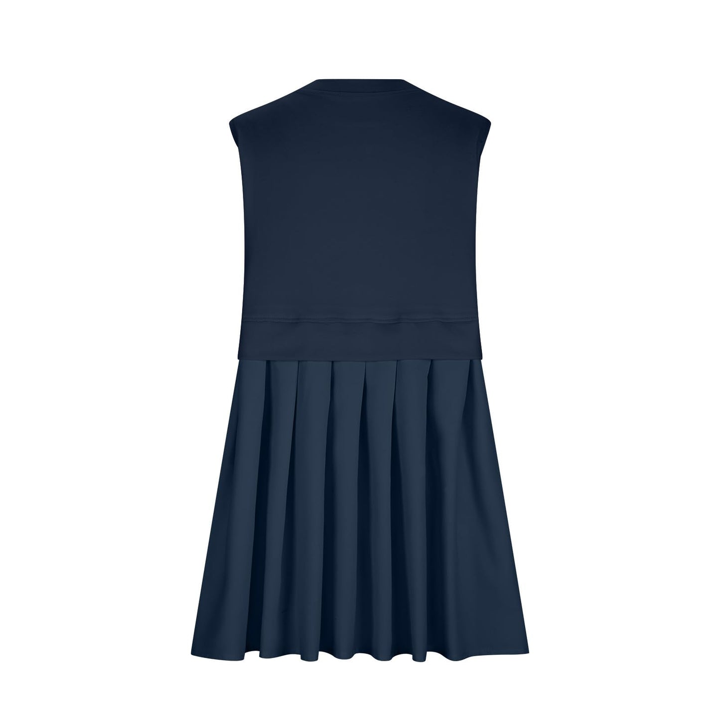 Stacey B's Pleated Round Neck Sleeveless Mini Dress