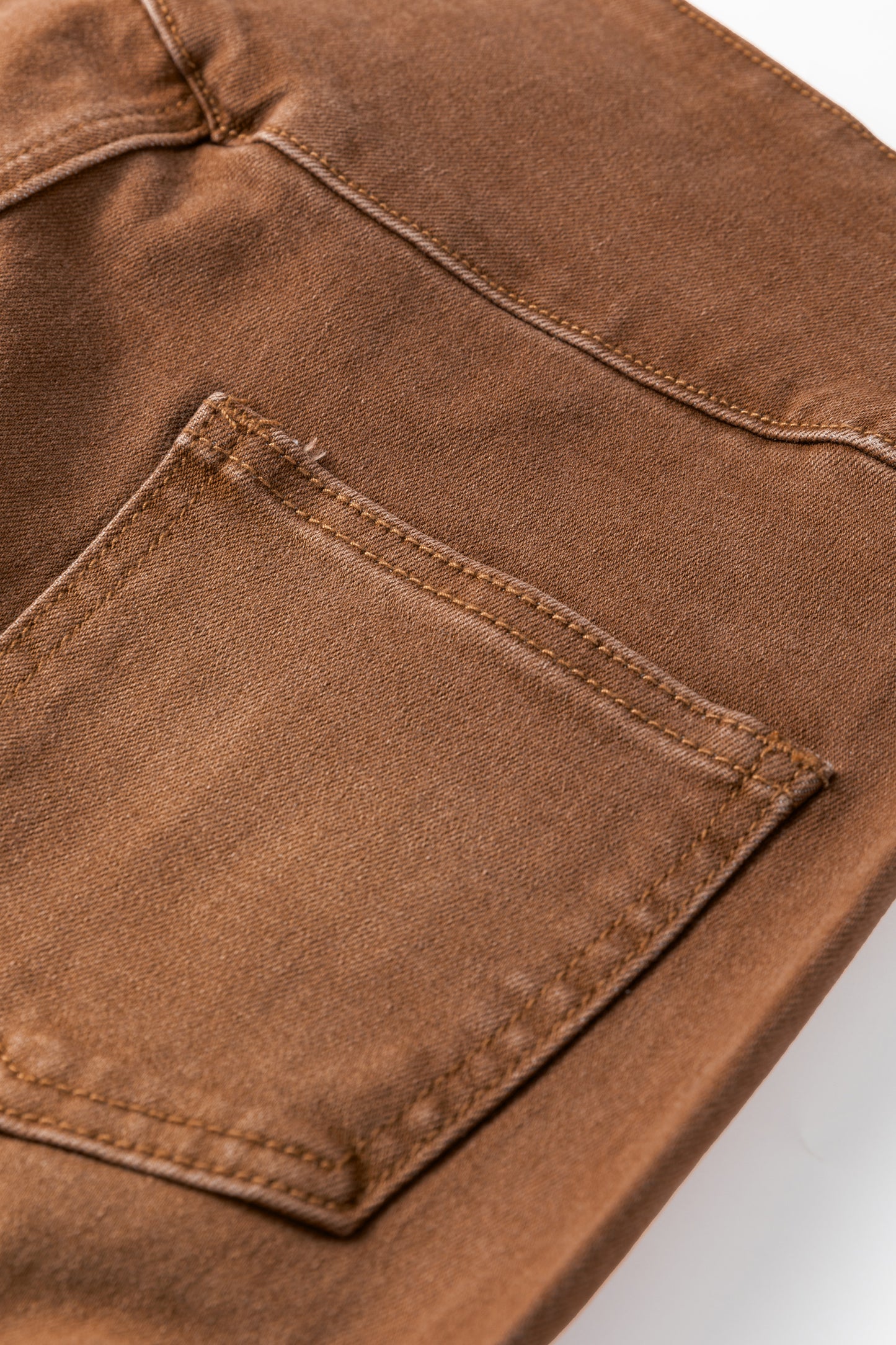 Stacey B's Coffee High Waist Button Fly Seamed Raw Hem Flare Jeans