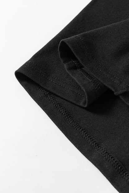 Stacey B's Black Solid Color Crew Neck Pleated Sleeveless Top