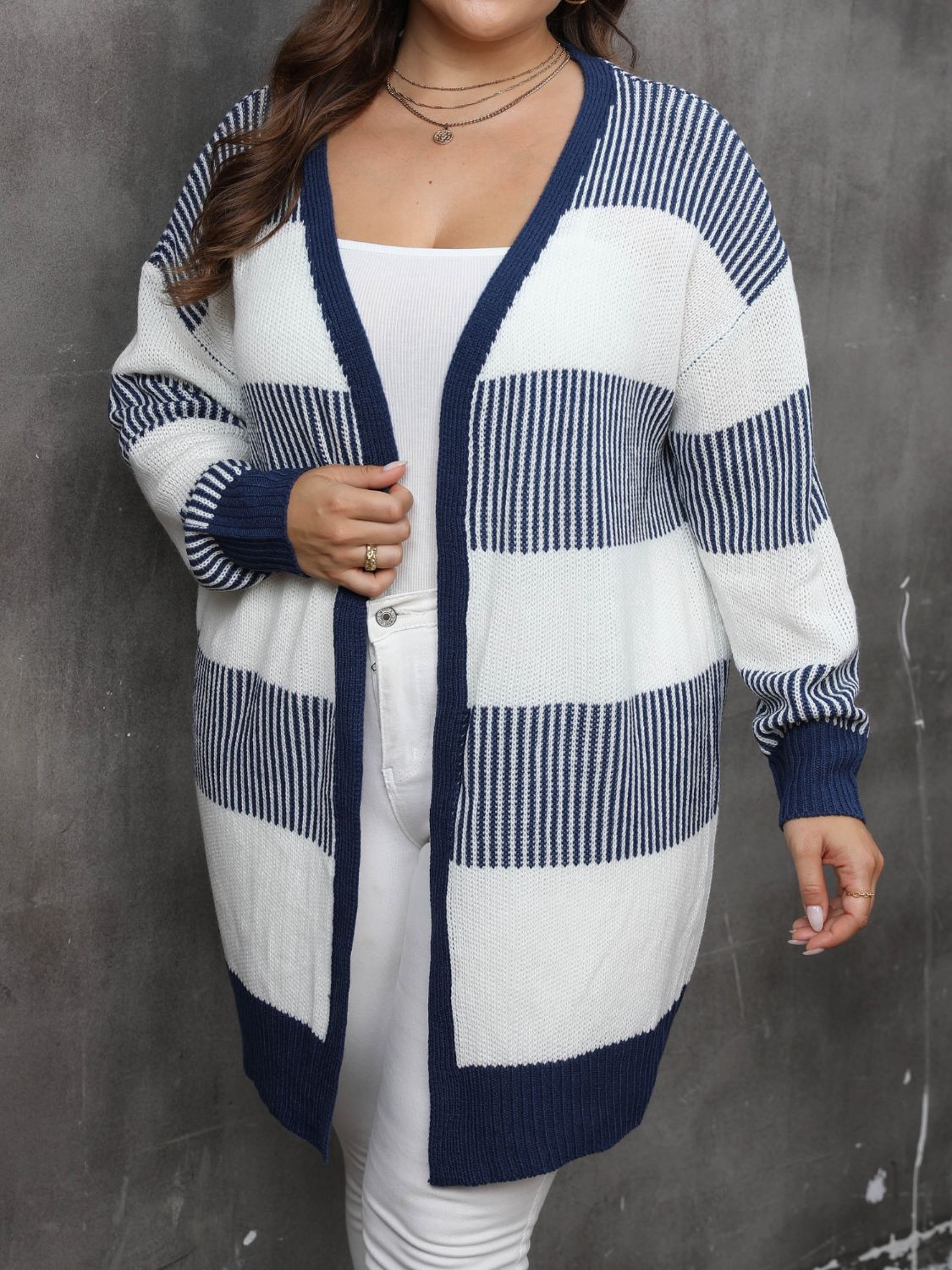Stacey B's  Open Front Long Sleeve Cardigan