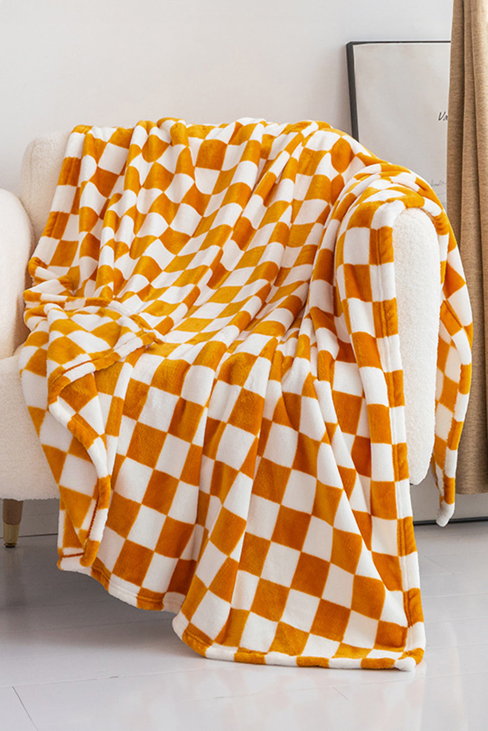 Stacey B's Black Checkerboard Printed Soft Throw Blanket