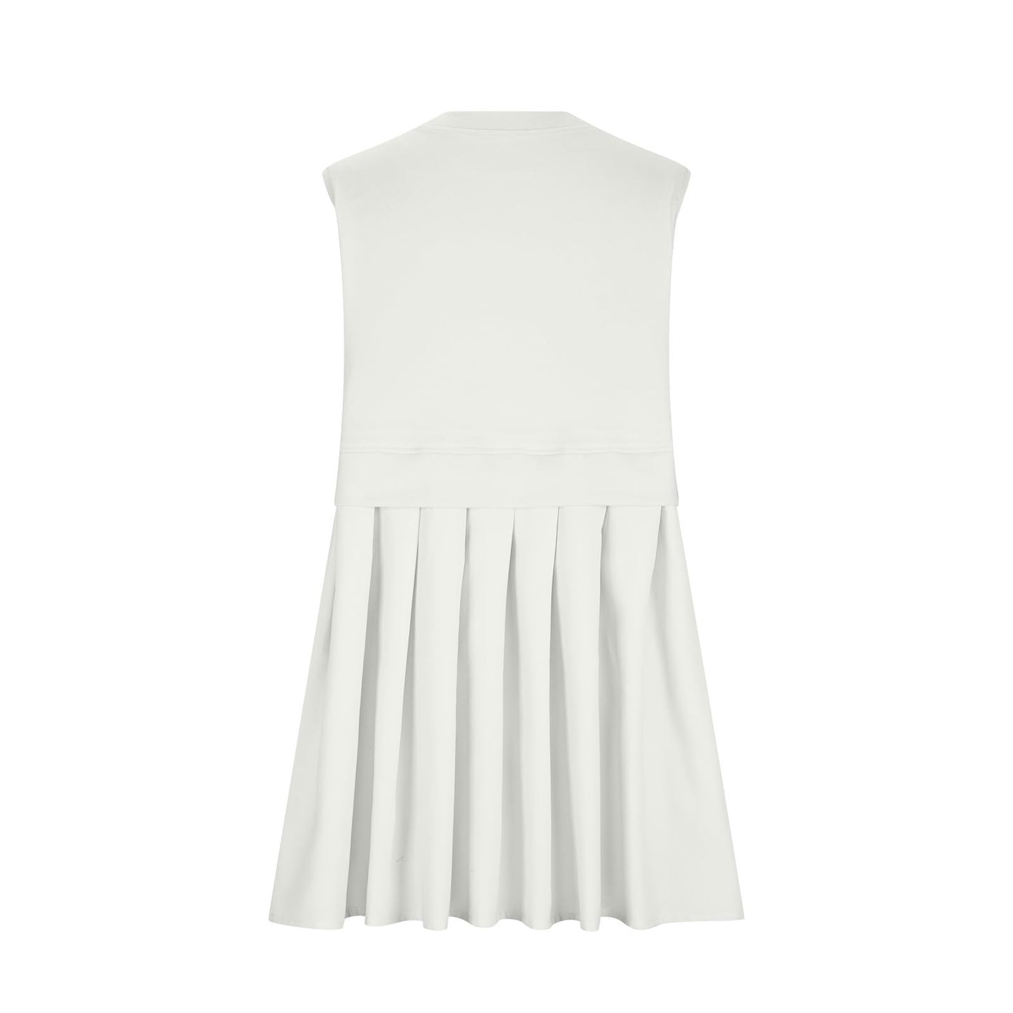 Stacey B's Pleated Round Neck Sleeveless Mini Dress