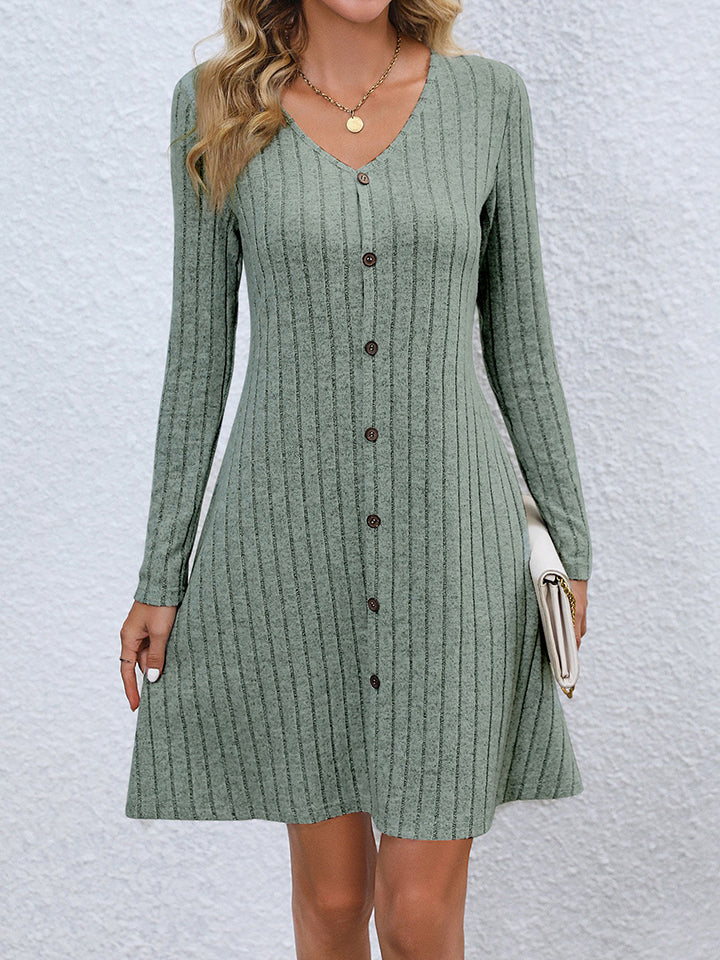 Stacey B's V-Neck Long Sleeve Mini Dress