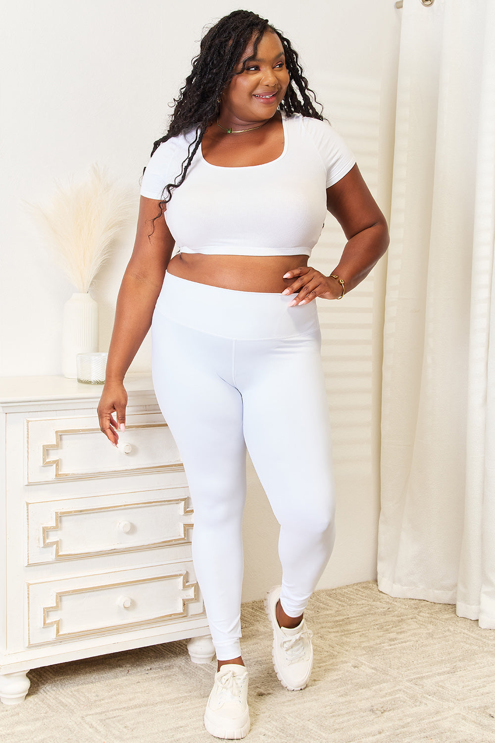 Stacey B's Double Take Wide Waistband Sports Leggings