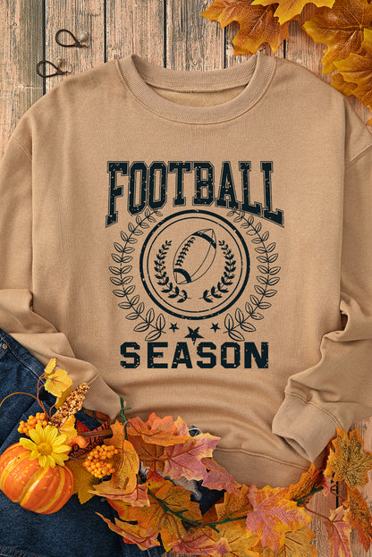 Stacey B's Khaki Rugby FOOTBALL SEASON Graphic Game Day Sweatshirt