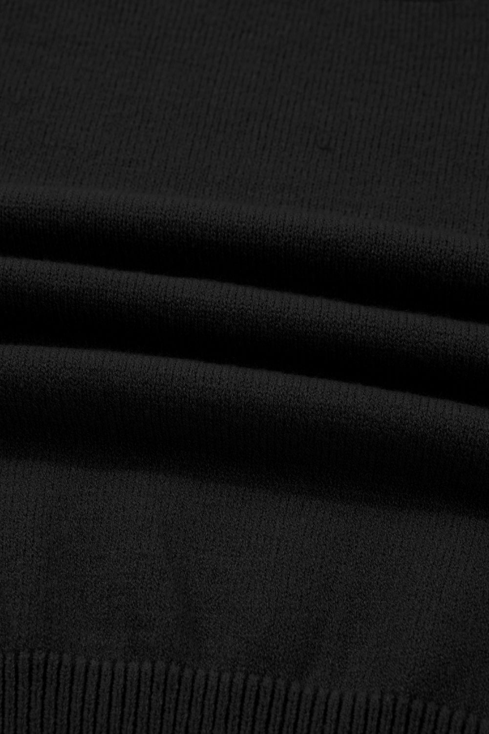 Stacey B's Black High Neck Puff Sleeve Sweater Pleated Mini Skirt 2pcs Knitted Outfit