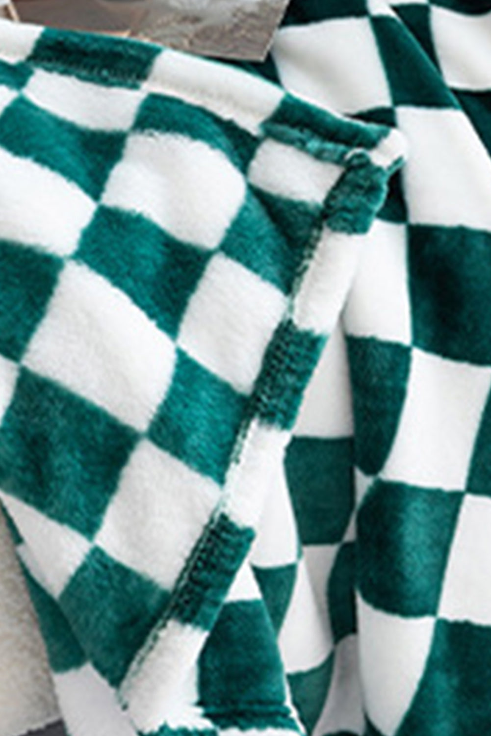 Stacey B's Black Checkerboard Printed Soft Throw Blanket