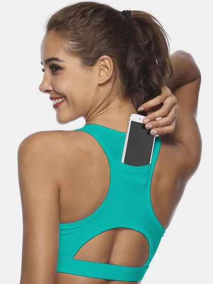 Stacey B's Cutout Scoop Neck Active Tank