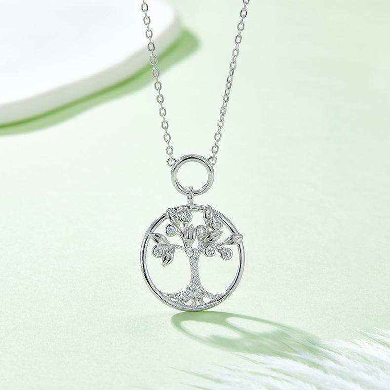 Stacey B's Moissanite 925 Sterling Silver Tree Of Life Pendant Necklace