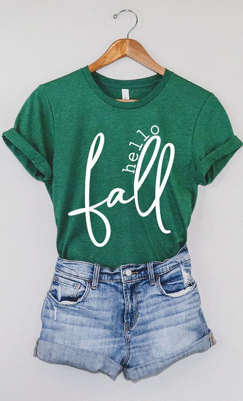 Stacey B's Hello Fall Plus Size  Graphic Tee