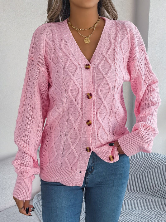 Stacey B's Cable-Knit Long Sleeve Cardigan