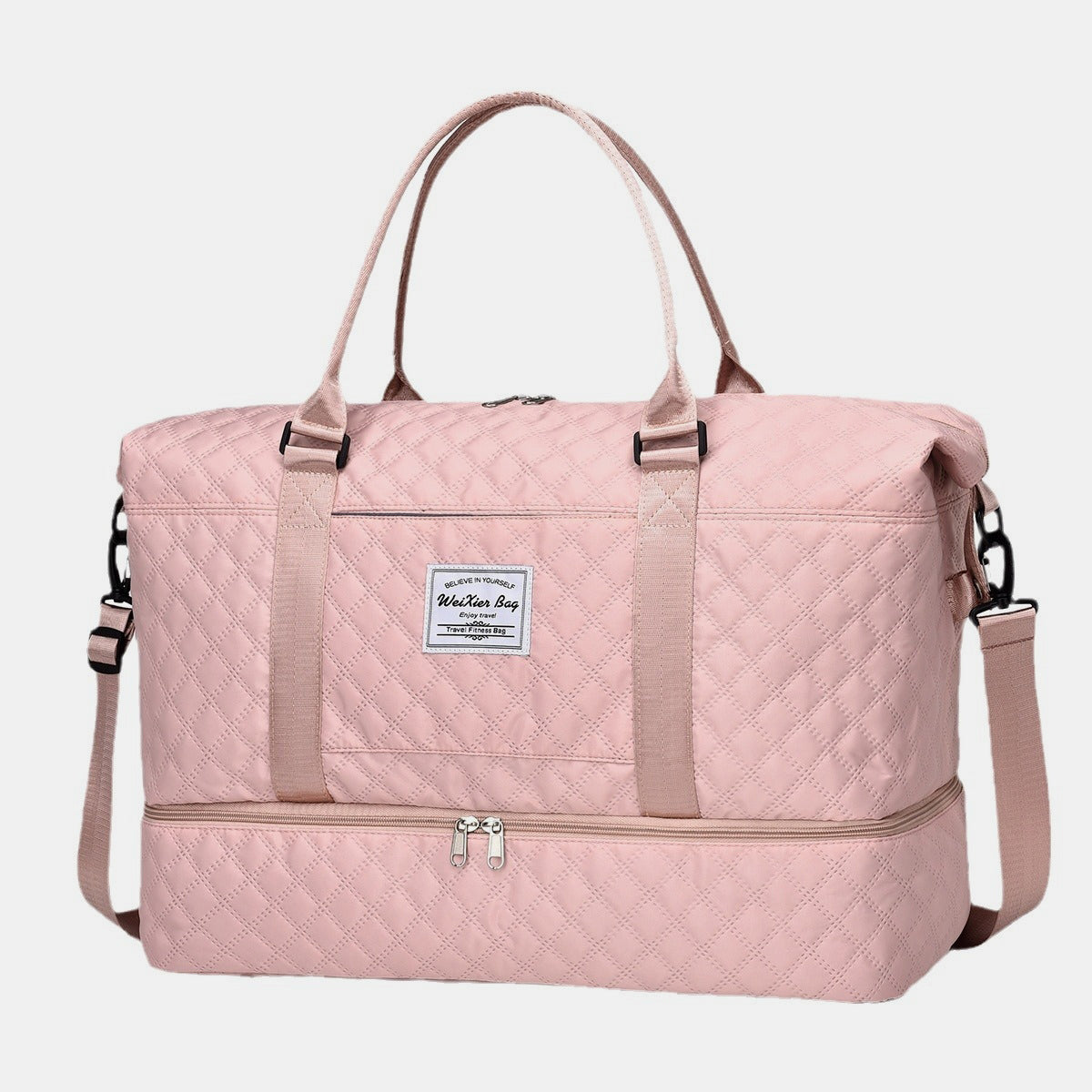 Stacey B's Diamond Grid Oxford Cloth Oversize Travel Bag