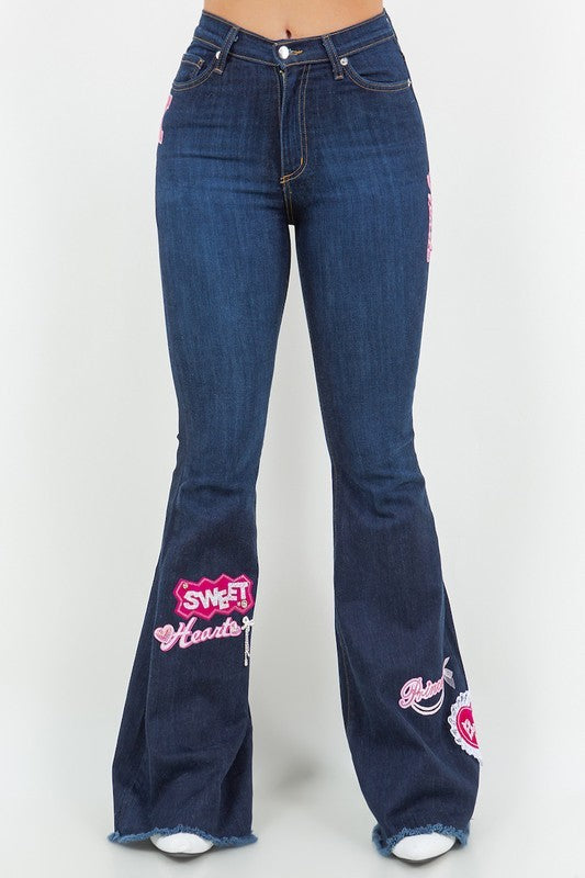 Stacey B's Sweet Heart Bell Bottom Jean- Inseam 32"