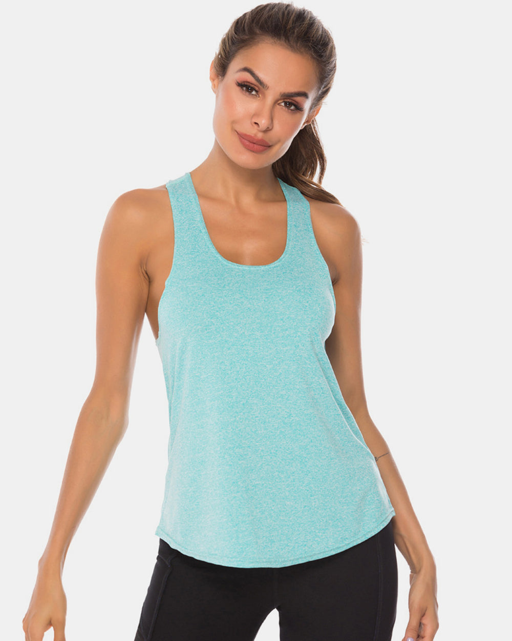 Stacey B's Full Size Scoop Neck Wide Strap Active Tank