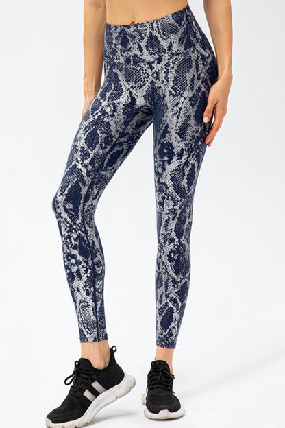 Stacey B's Animal Print Slim Fit Wide Waistband Long Sports Pants