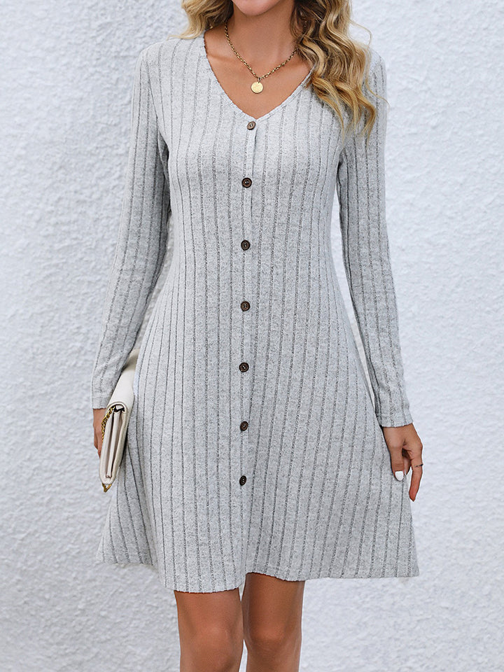 Stacey B's V-Neck Long Sleeve Mini Dress