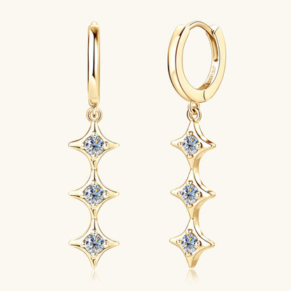 Stacey B's Moissanite 925 Sterling Silver Geometric Shape Earrings