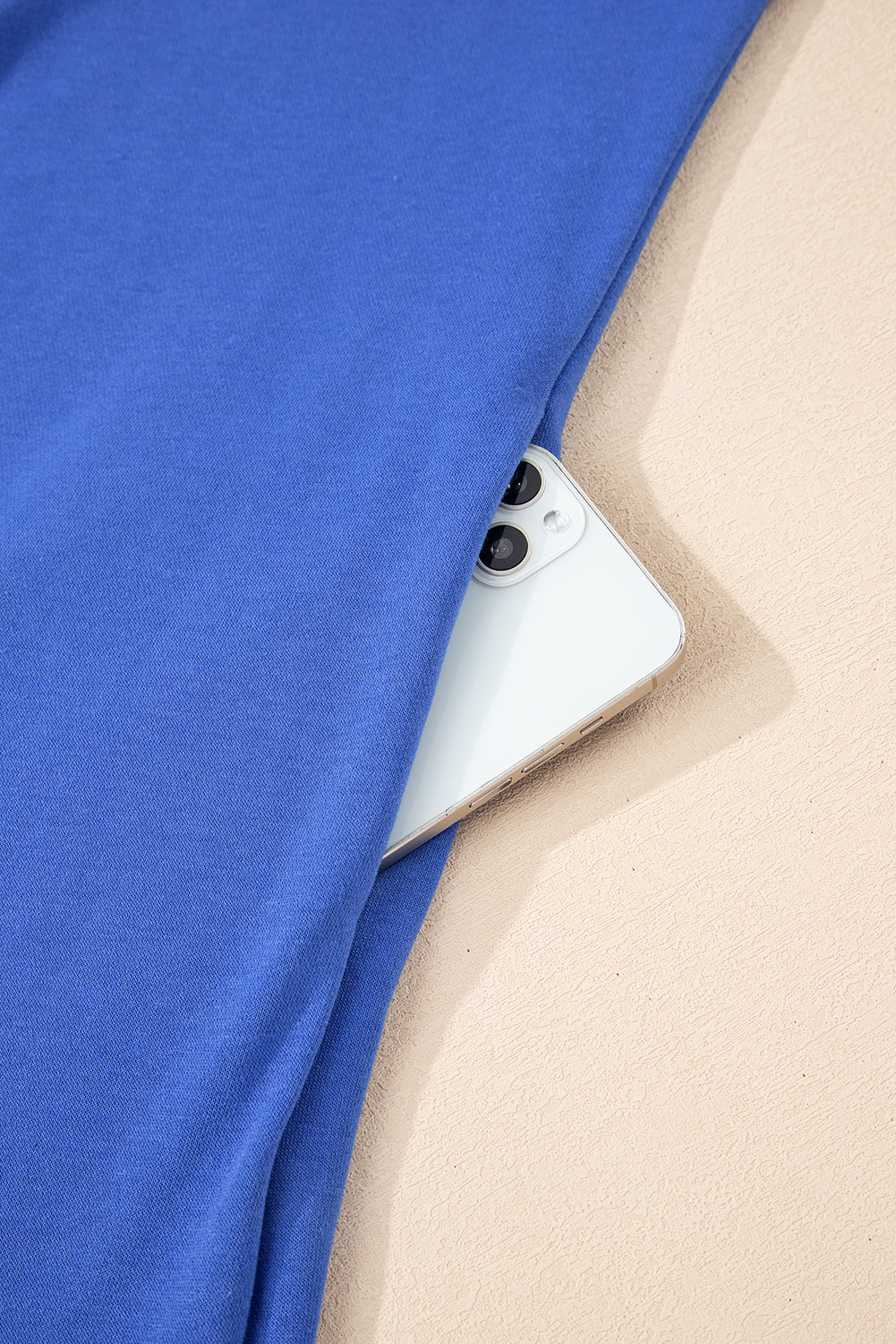 Stacey B's Sky Blue Varsity Contrast Banded Sleeve Shift Sweatshirt Dress