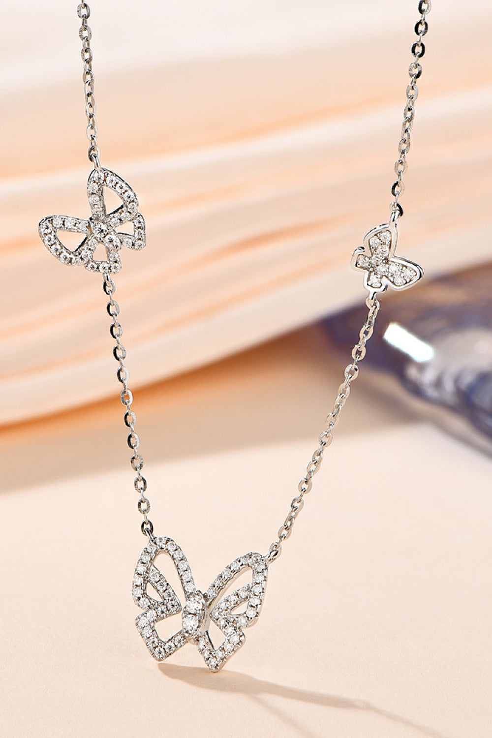 Stacey B's Moissanite Butterfly Shape Necklace