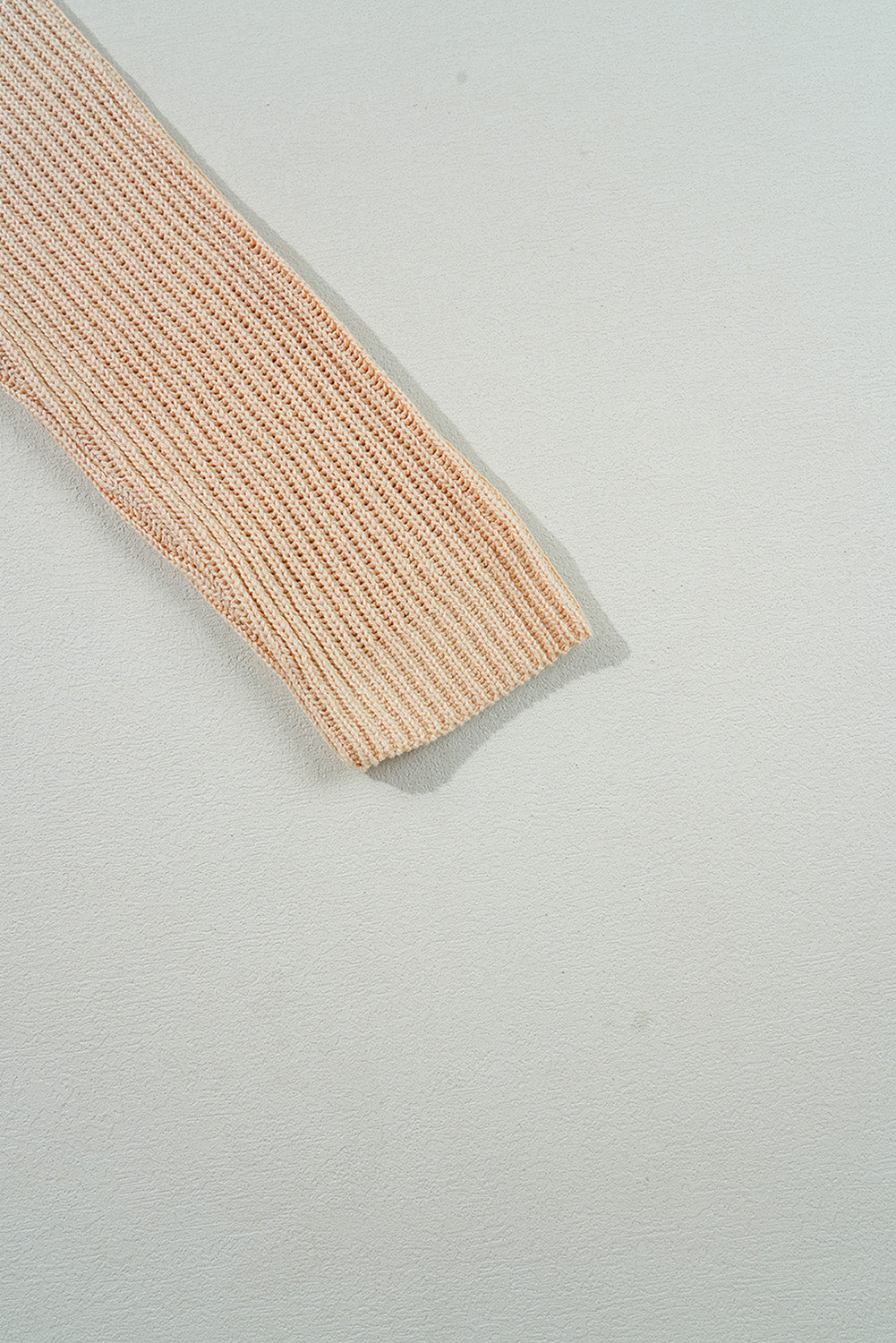 Stacey B's Apricot Cable Knit Drop Shoulder Side Slits Loose Sweater