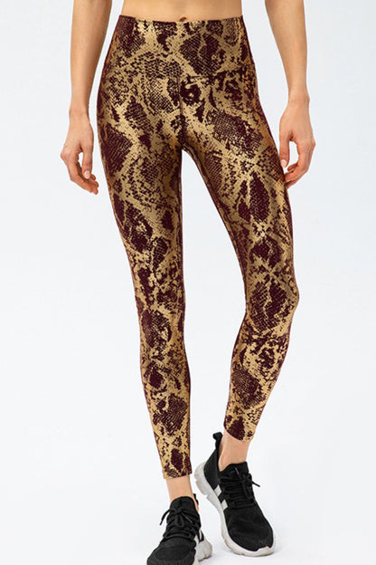 Stacey B's Animal Print Slim Fit Wide Waistband Long Sports Pants
