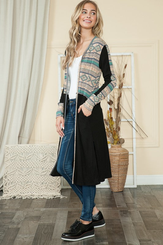Stacey B's Mixed Media Maxi Cardigan