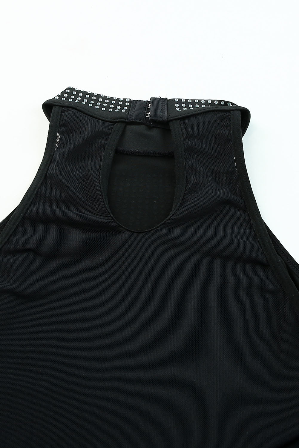 Stacey B's Black Sexy Rhinestone Sleeveless High Neck Bodysuit